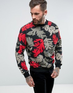 Свитшот с листьями Diesel S-KALB-NB - Зеленый
