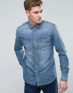 Джинсовая рубашка в стиле вестерн Jack & Jones Vintage - Синий