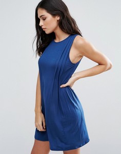 Цельнокройное платье со складками спереди BCBG - Синий
