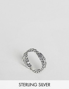 Серебренное кольцо в виде цепочки ASOS - Серебряный