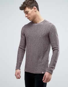 Трикотажный хлопковый джемпер с круглым вырезом Jack & Jones Originals - Фиолетовый