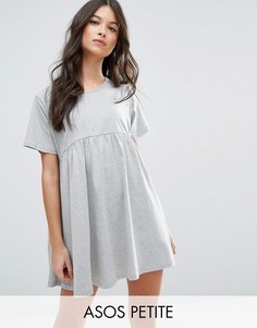 Платье с присборенной юбкой ASOS PETITE Ultimate - Серый
