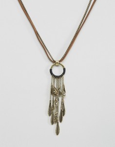 Ожерелье с золотистым пером ASOS - Золотой