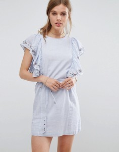 Джинсовое платье с оборками Suncoo - Синий