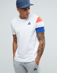 Белая футболка с трехцветной отделкой Le Coq Sportif 1710456 - Белый