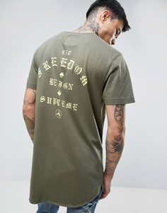 Удлиненная футболка с принтом на спине Cayler & Sons - Зеленый
