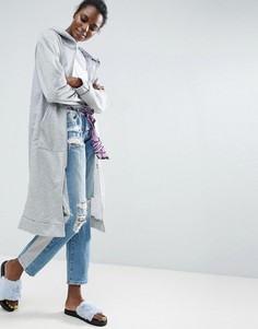 Худи удлиненного кроя из трикотажа ASOS Made In Kenya - Серый