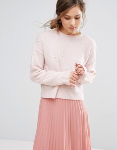 Джемпер с искусственным жемчугом New Look - Розовый