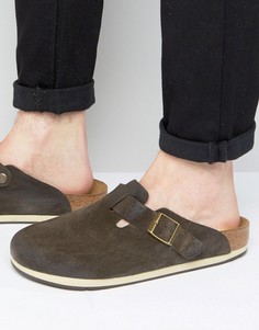 Замшевые коричневые мюли Birkenstocks - Коричневый