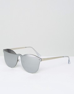 Круглые солнцезащитные очки с серебристыми зеркальными стеклами ASOS - Серебряный