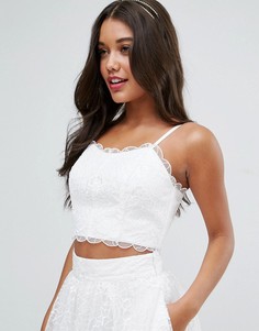 Бралетт из органзы с отделкой ASOS Bridal - Белый