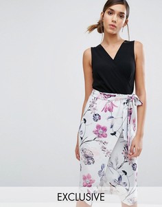 Платье миди 2 в 1 с цветочным принтом Closet London - Мульти