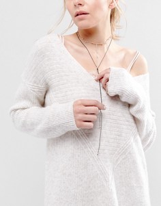 Ожерелье в несколько рядов с чокером и шариками ASOS - Медный