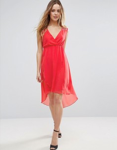 Платье с V-образным вырезом и удлиненным краем Jasmine - Оранжевый