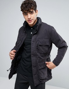 Черное пальто Abercrombie & Fitch Paratrooper M65 - Черный