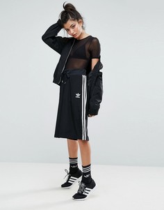 Черная юбка-шорты с тремя полосами Аdidas Originals - Черный Adidas