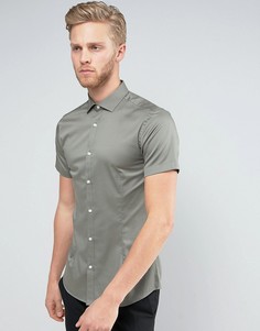 Суперузкая строгая рубашка-премиум с короткими рукавами Jack & Jones - Зеленый