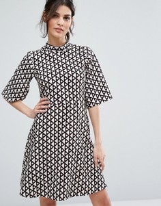 Свободное платье с высоким воротником Closet London - Мульти