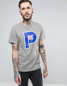 Серая меланжевая футболка с крупным логотипом Penfield Powell - Серый