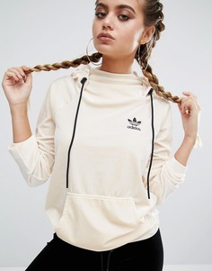 Худи из бархата adidas Originals - Кремовый