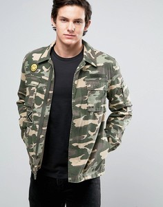 Куртка с нашивками в стиле милитари Jack & Jones Originals - Зеленый