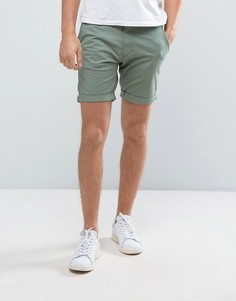 Эластичные шорты чиносы слим Selected Homme - Зеленый