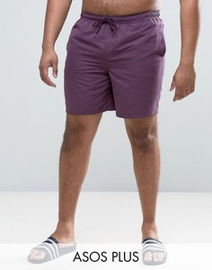 Фиолетовые шорты для плавания средней длины ASOS PLUS - Фиолетовый