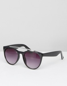 Солнцезащитные очки с планкой над переносицей Pieces Moba - Черный