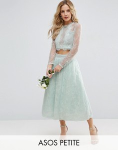 Кружевная юбка для выпускного ASOS PETITE Bridesmaid - Зеленый
