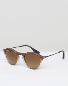 Солнцезащитные очки в круглой коричневой оправе Ray-Ban - Коричневый