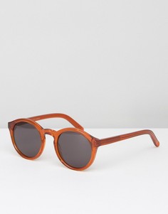 Оранжевые круглые солнцезащитные очки Monokel - Оранжевый