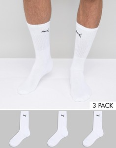 3 пары белых носков выше голени Puma 7312300 - Белый