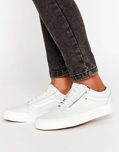 Кожаные мятные кроссовки с молниями Vans Old Skool - Мульти