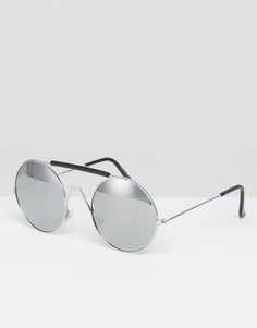 Черные солнцезащитные очки в стиле ретро 7X - Серебряный