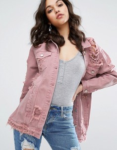 Розовая джинсовая куртка Missguided - Розовый