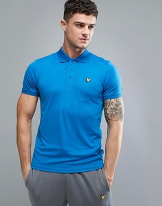 Синяя футболка-поло с сетчатыми вставками Lyle & Scott Fitness Pascoe - Синий