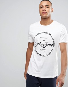 Футболка с круглым вырезом и принтом логотипа Jack & Jones Originals - Белый