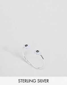 Разомкнутое серебряное кольцо с цветочками ASOS WEDDING - Серебряный