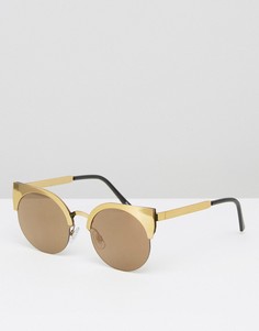 Солнцезащитные очки кошачий глаз Monki - Золотой