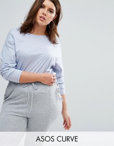 Oversize-футболка с длинными рукавами ASOS CURVE Ultimate - Фиолетовый