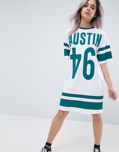 Платье-футболка с принтом в университетском стиле ASOS - Мульти