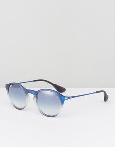 Солнцезащитные очки в круглой голубой оправе Ray-Ban - Синий