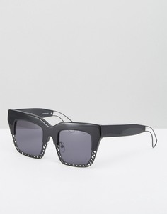 Квадратные солнцезащитные очки с полуоправой House of Holland - Черный