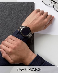 Черно-серебристые смарт-часы Fossil Q FTW2117 Founder - Черный