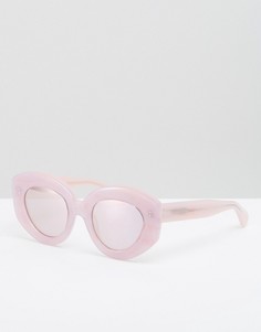 Солнцезащитные oversize-очки кошачий глаз House of Holland Wing It - Розовый
