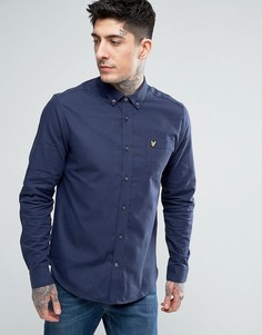 Меланжевая фланелевая рубашка Lyle & Scott - Темно-синий
