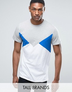 Серая футболка со вставками в стиле колор блок Jacamo TALL - Серый