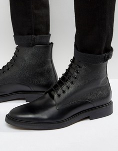 Кожаные ботинки на шнуровке Zign - Черный