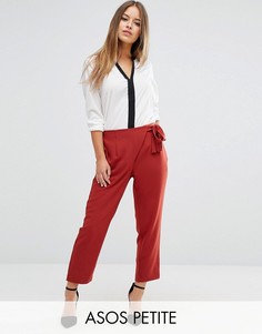 Тканые брюки галифе с завязкой ASOS PETITE - Розовый