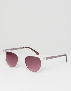 Квадратные солнцезащитные очки в прозрачной оправе Komono - Прозрачный